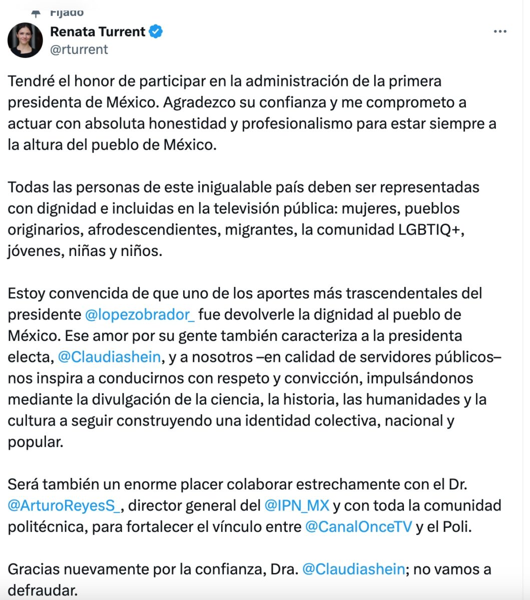 comunicado renata turrent