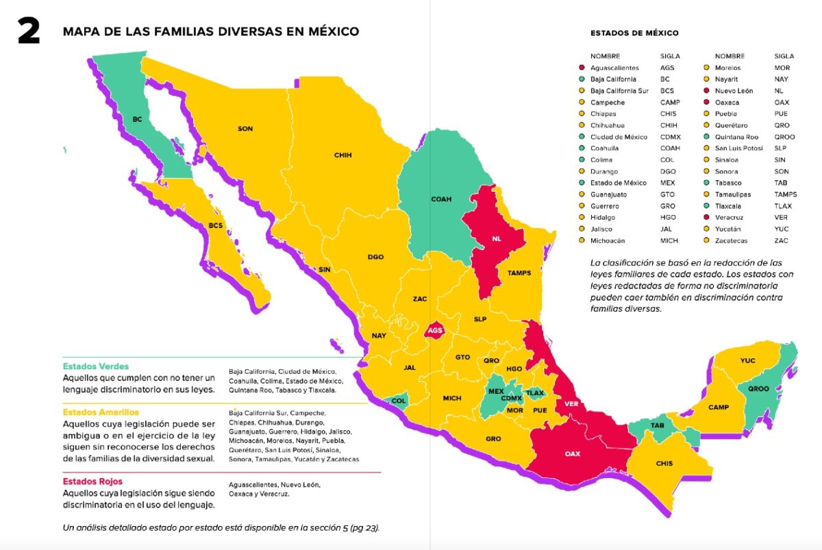 todos los derechos todas las familias mapa