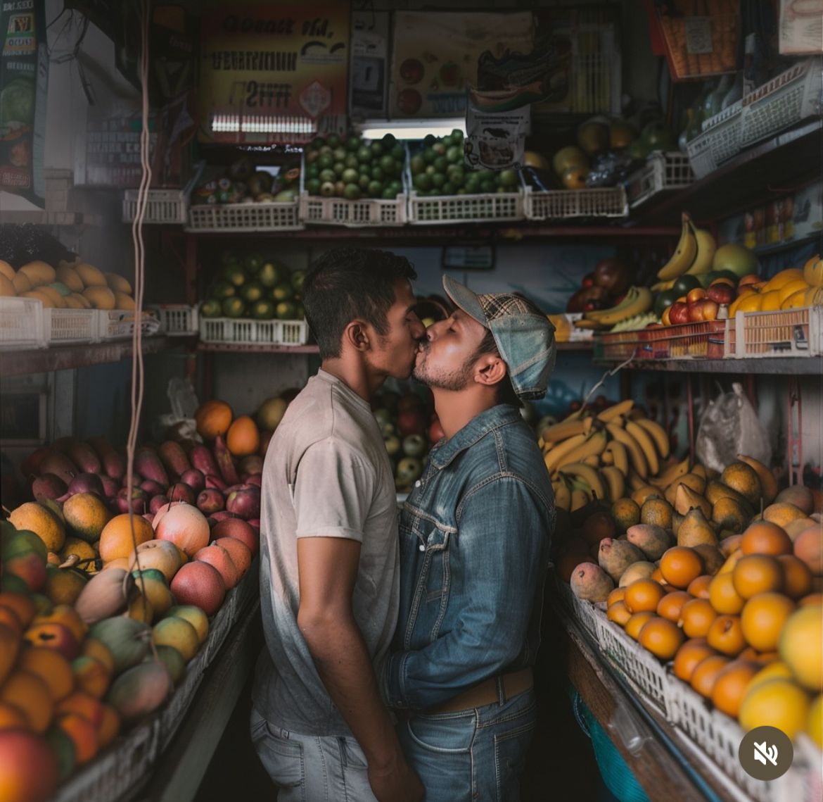 Inteligencia artificial fotos gay en mercado tianguis