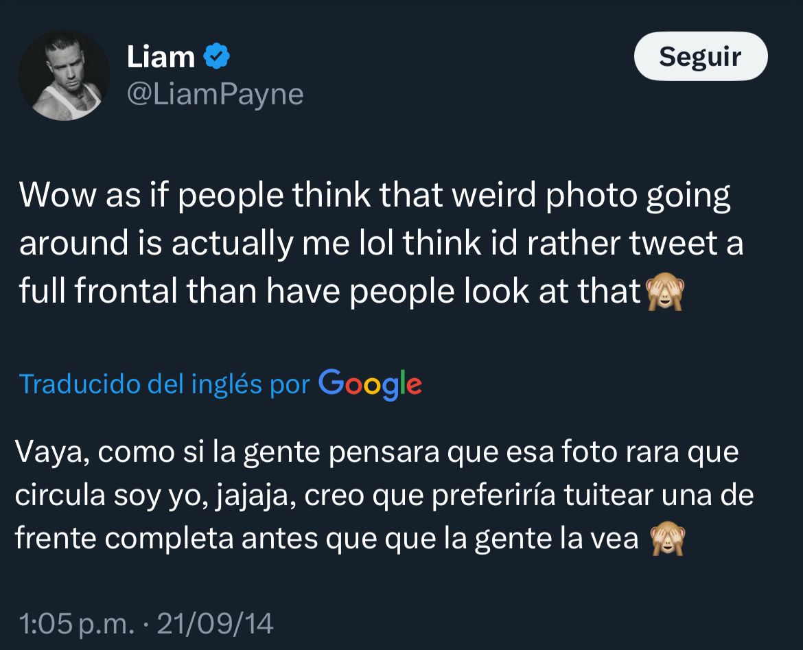 Liam Payne tuit sobre fotos con otro hombre 