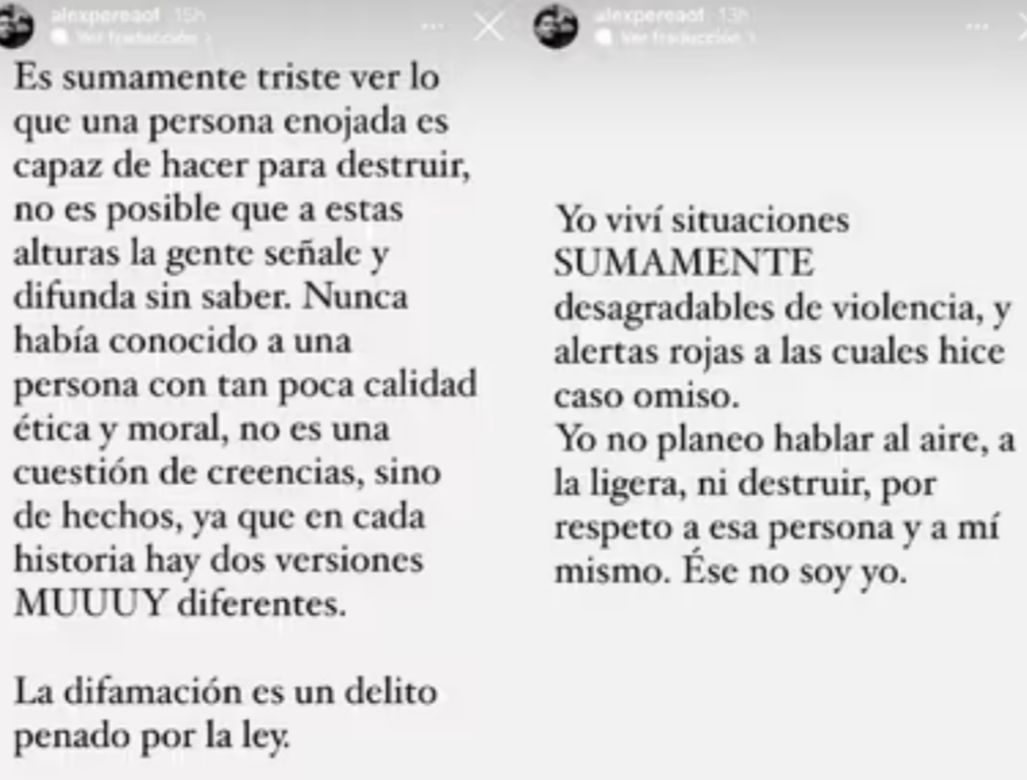 Alex Perea actor presunta violencia de género