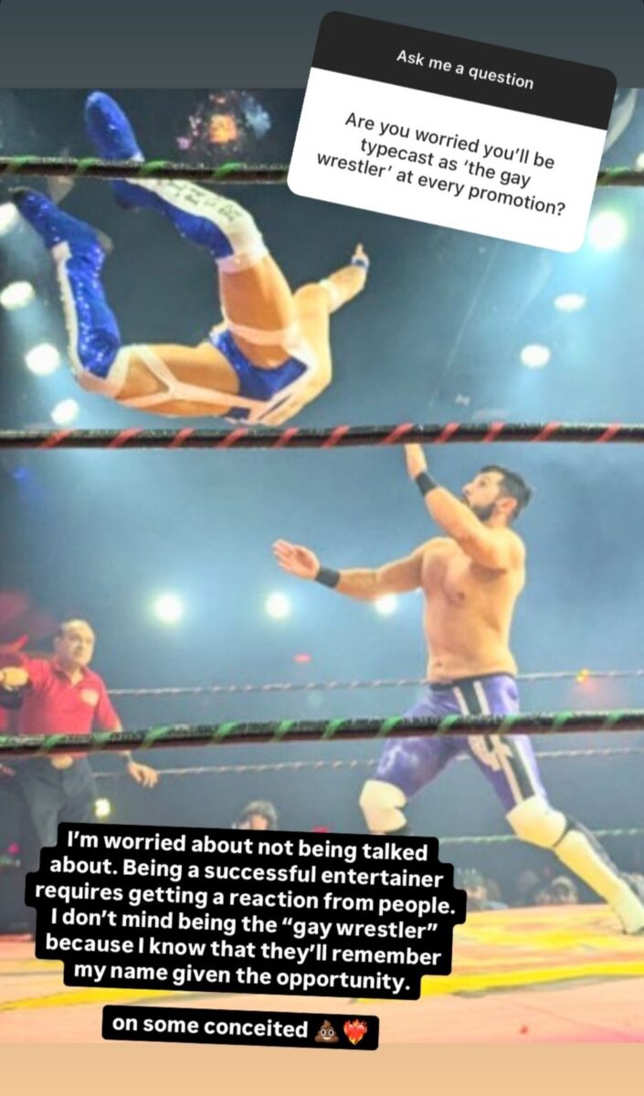 Hunter Gallagher luchador lanzándose en ring