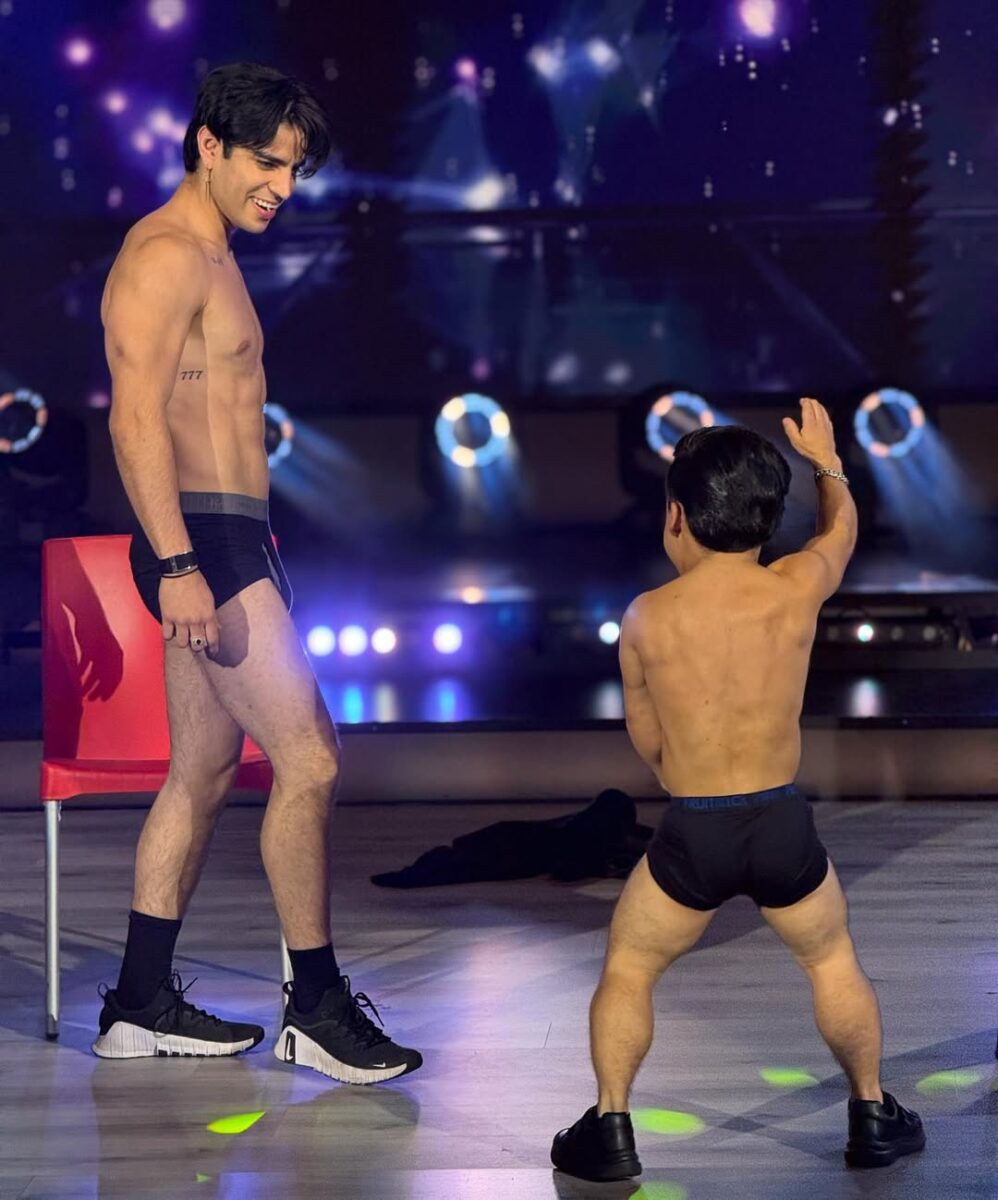 Aarón Mercury en ropa interior con Abelito baile en las estrellas bailan en Hoy