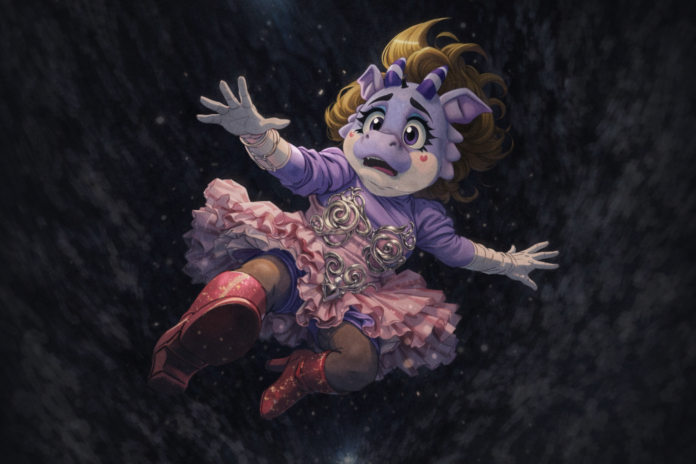 Renata Dragona Real cayendo al vacío ilustración sobre el fracaso del personaje de Momo Guzmán